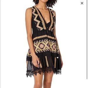 Ramy Brook Black and Gold Swim Coverup